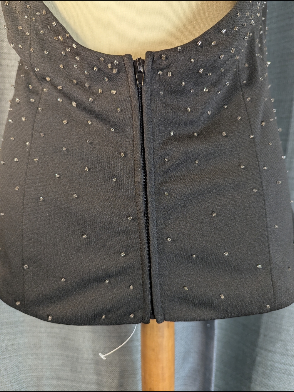 Black Rhinestone Halter Keyhole Top - Picture 7 of 9